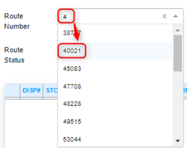 Select RouteNumber Type Route Number