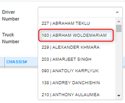 Select DriverNumber Type Driver Number