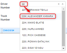 Select DriverNumber Type Driver Number